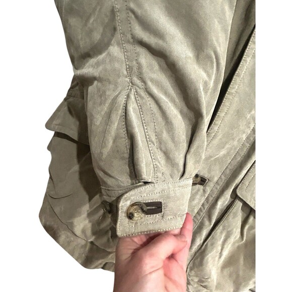 Vtg 90s Fieldmaster Jacket Mens Med Tan Barn Chore Coat Quilt Down Lined Leather - Picture 3 of 16